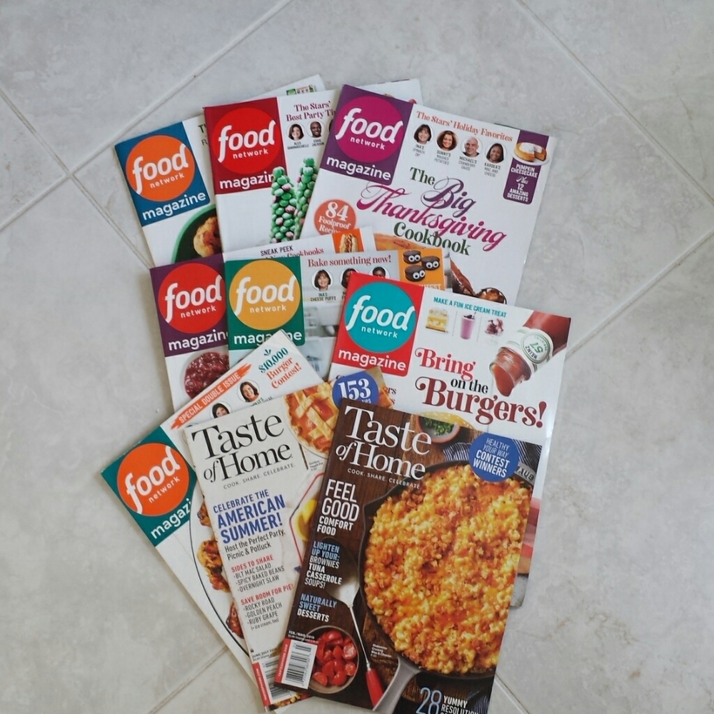 7 Food Network & 2 Taste of Home Magazines